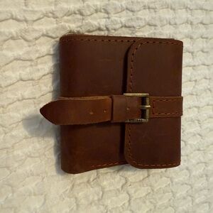 Brown Leather Wallet with Buckle